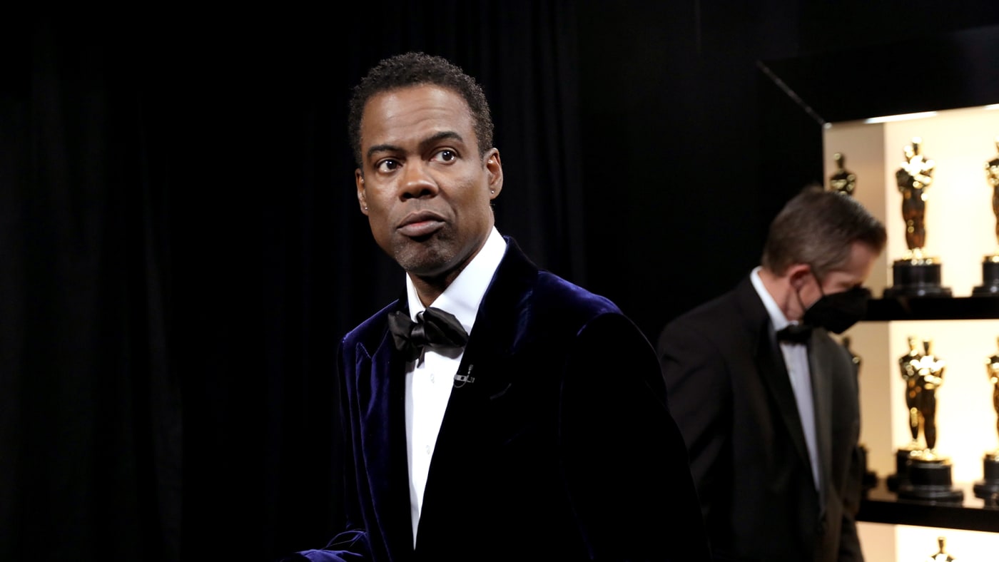 In this handout photo provided by A.M.P.A.S., Chris Rock is seen backstage during the 94th Annual Academy Awards
