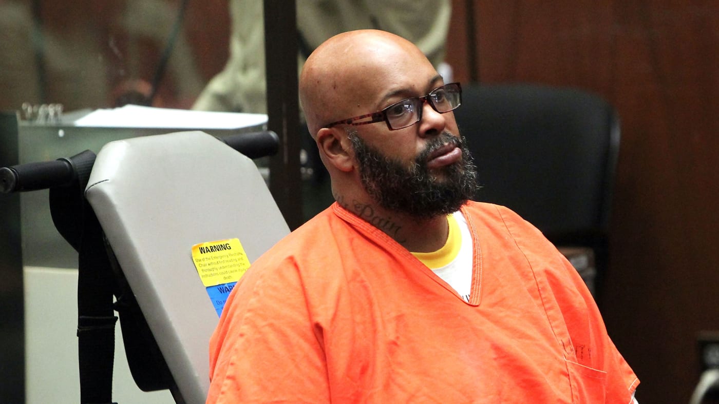 Suge Knight pictured in court on robbery charges in 2015