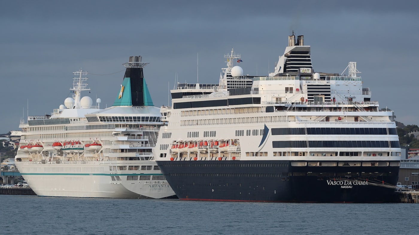 The Artania and Vasco Da Gama cruise ships