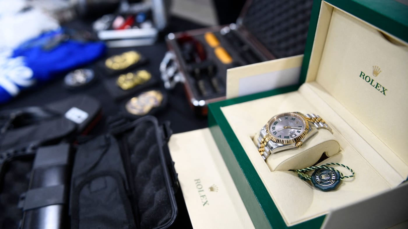 A counterfeit Rolex watch seized by US Customs and Border Protection.