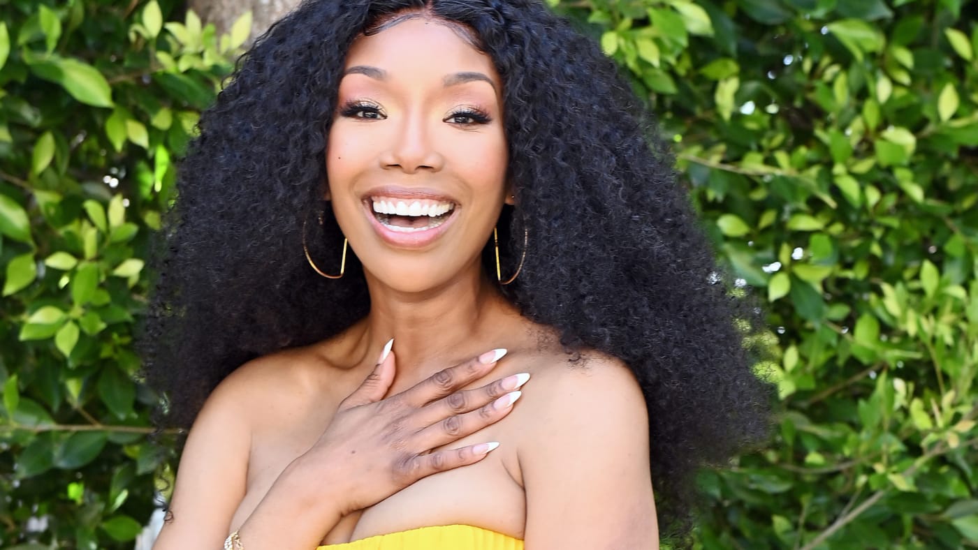 Brandy is seen at a public event