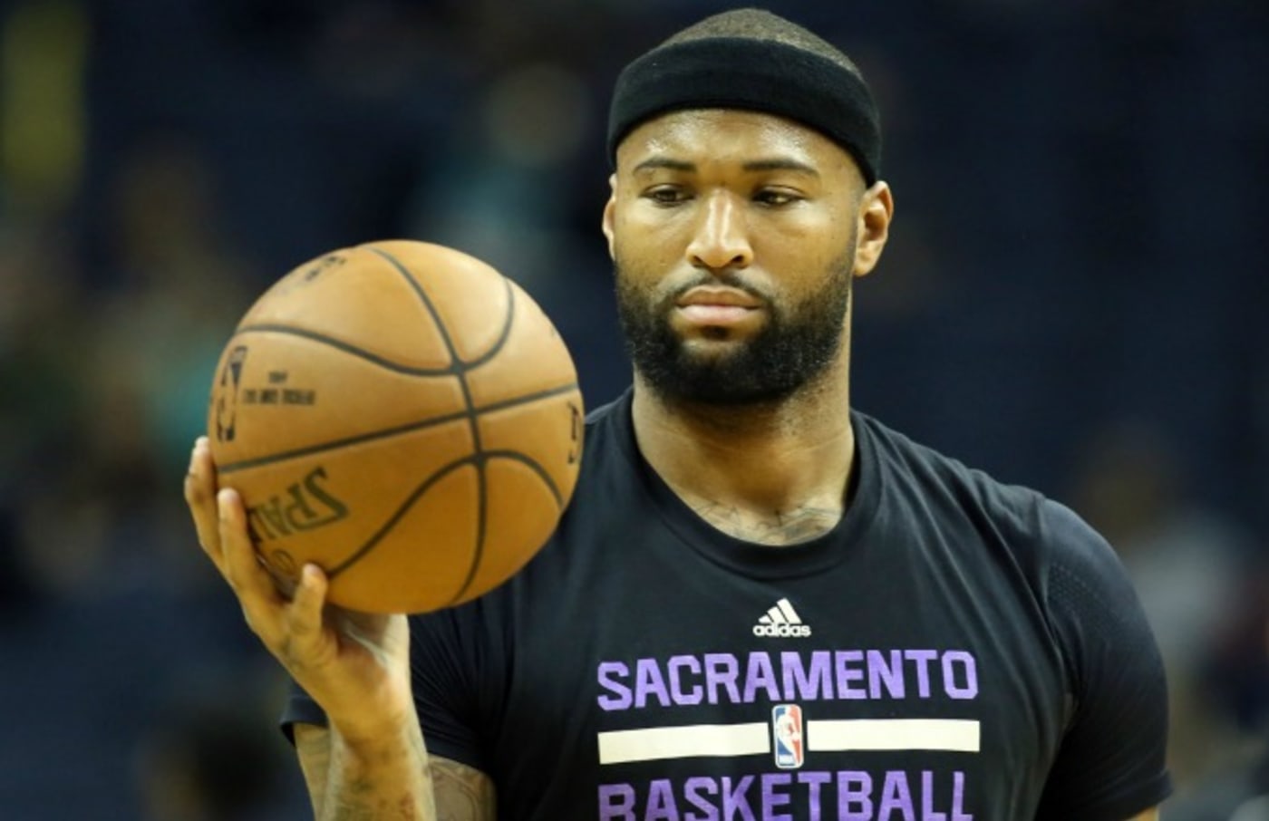 DeMarcus Cousins warms up before a game.