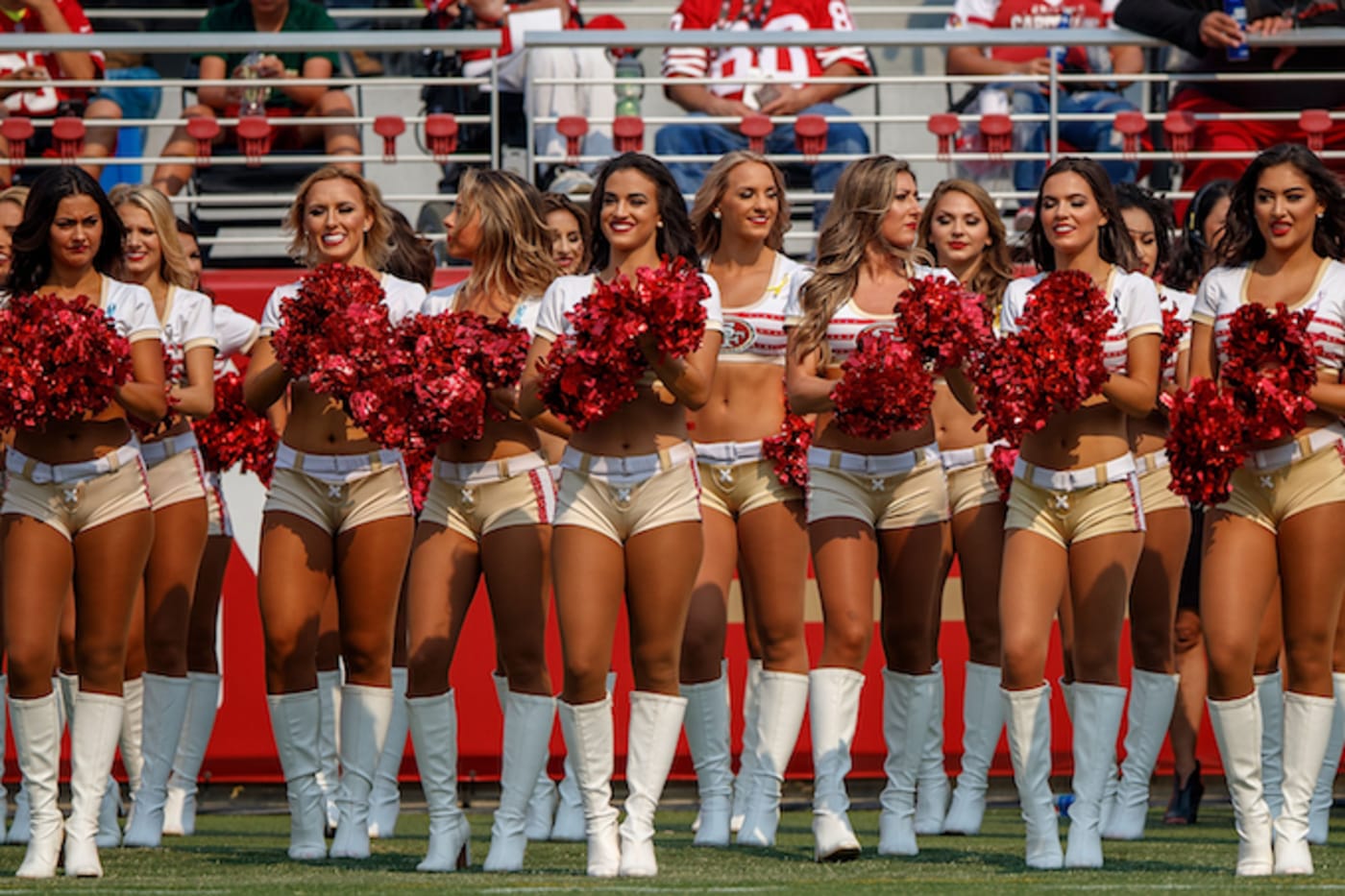 San Francisco 49ers Cheerleader Kneels During National Anthem Complex