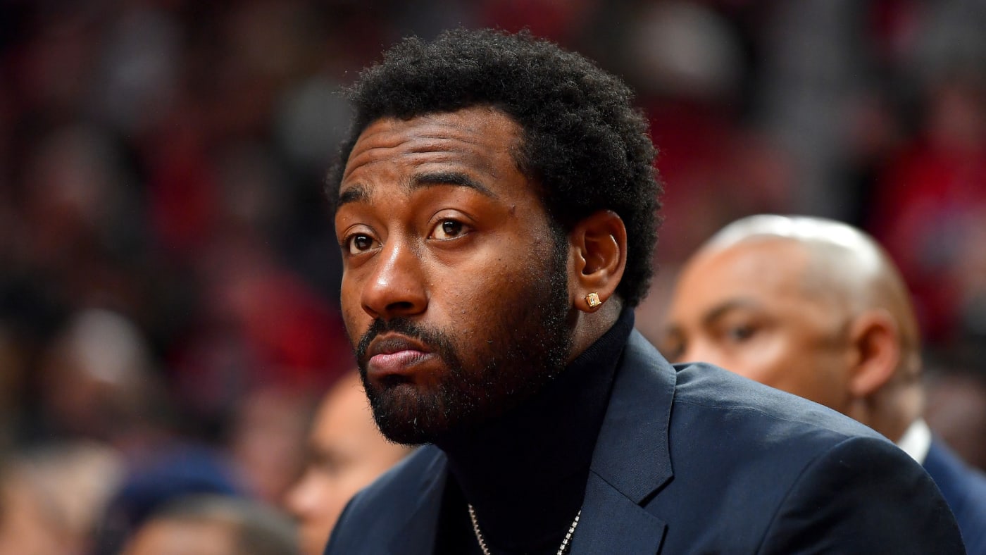 John Wall looks on during the game against the Portland Trail Blazers.