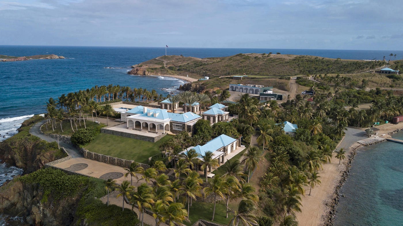 The former home of Jeffrey Epstein on the island of Little St. James in the U.S. Virgin Islands.