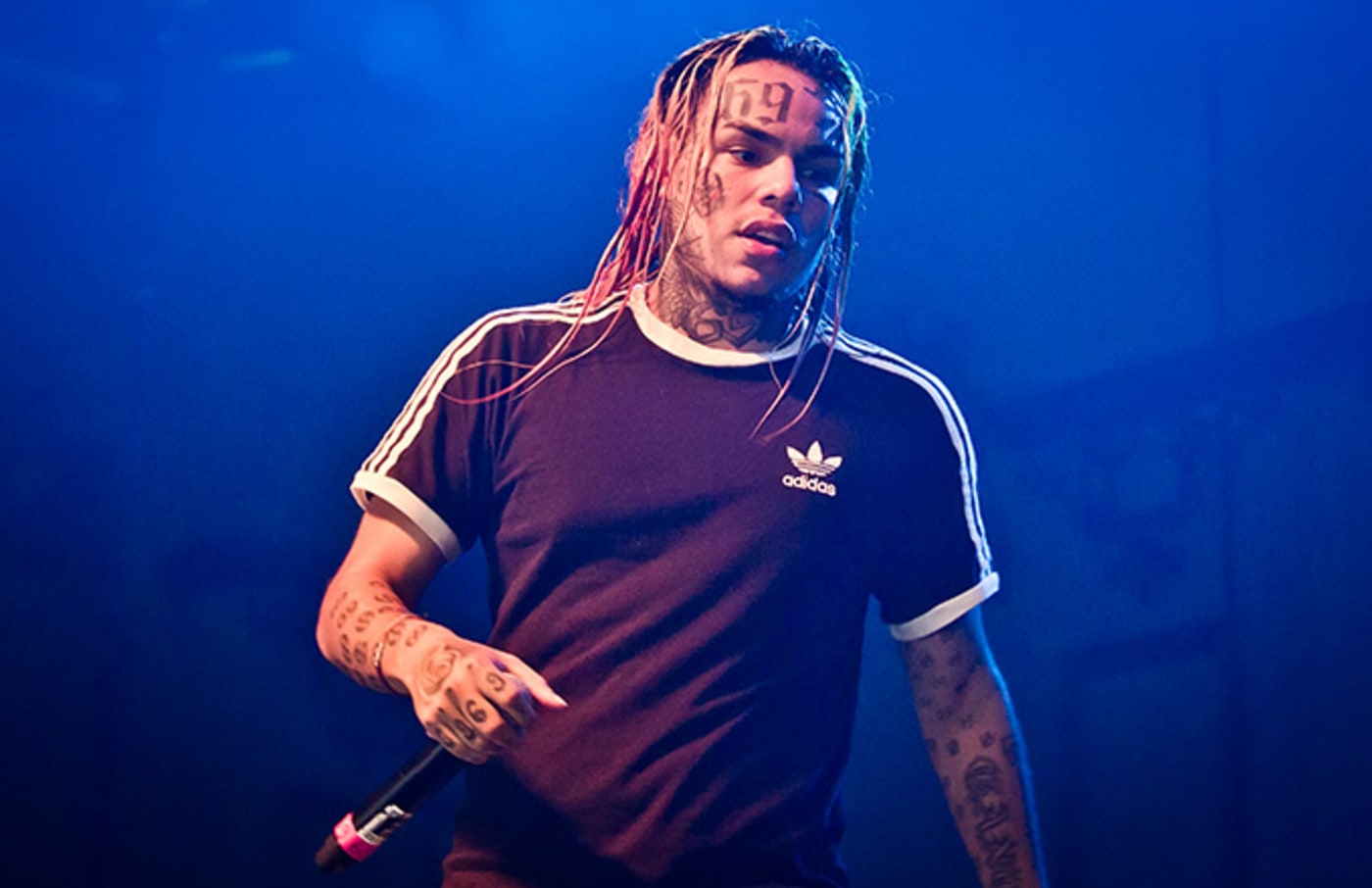 Red adidas shirt 6ix9ine Clearance