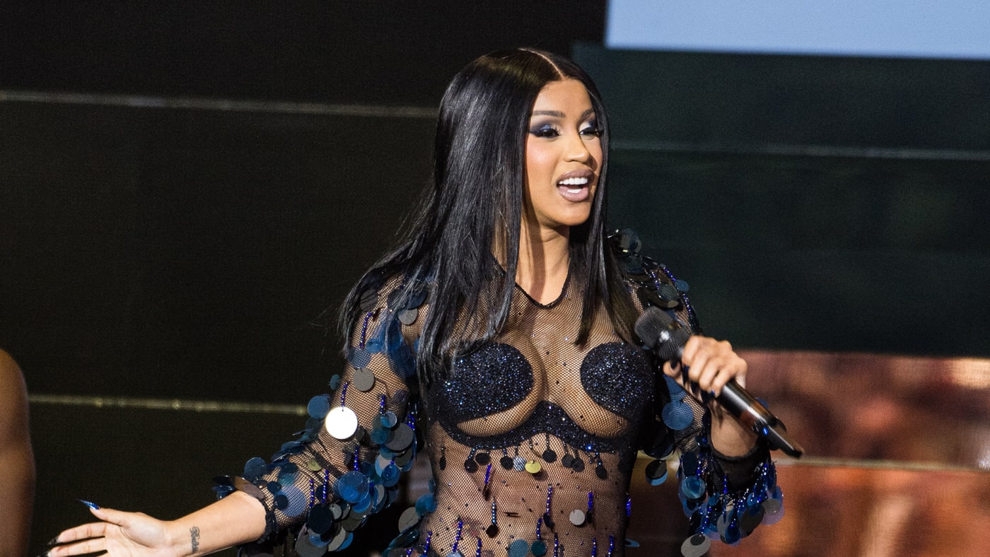 Cardi B performs on the main stage during Wireless Festival at Finsbury Park