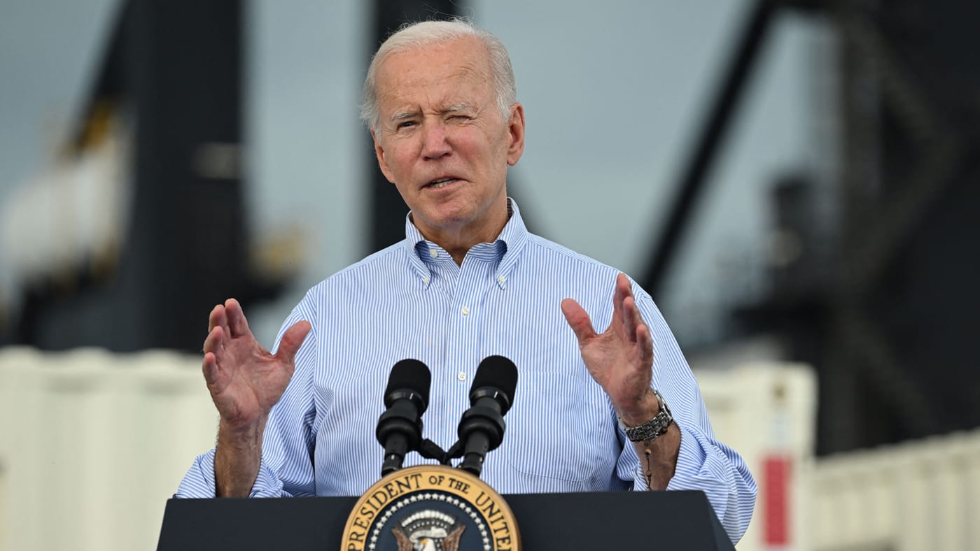 US President Joe Biden delivers remarks in the aftermath of Hurricane Fiona in Ponce, Puerto Rico