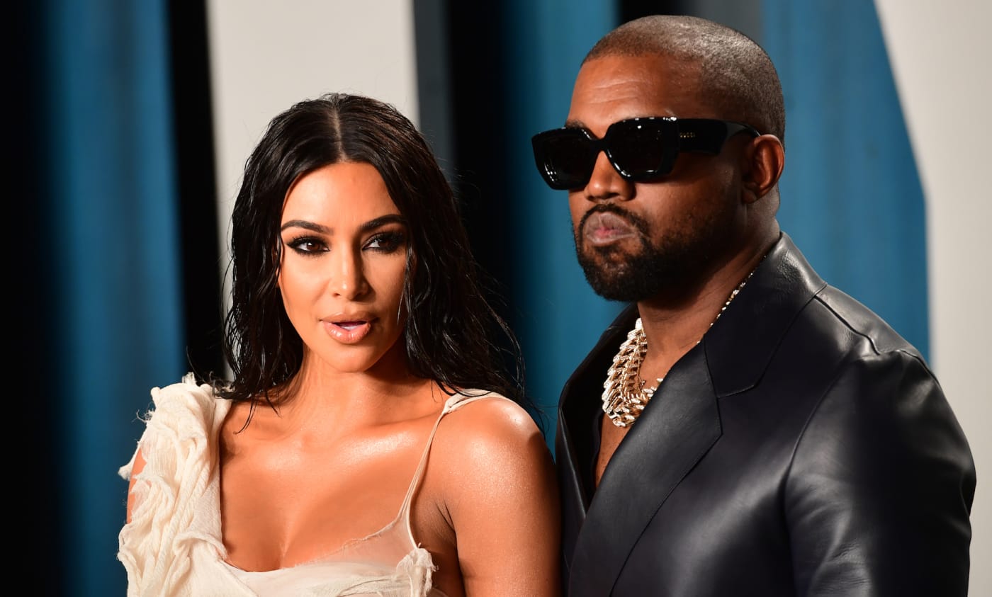 Kanye West and Kim Kardashian attend Vanity Fair Oscars party