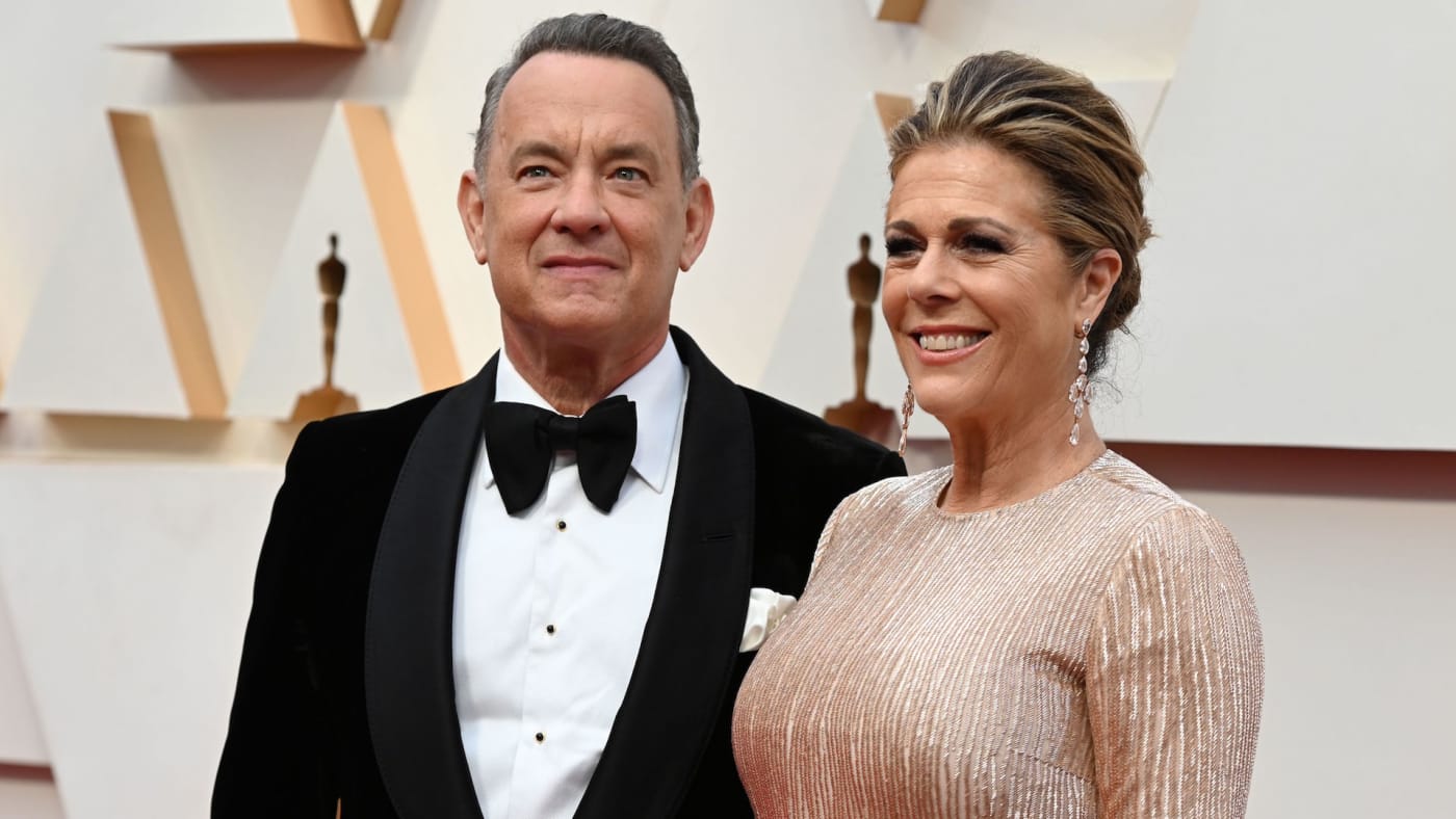 Tom Hanks and wife Rita Wilson arrive for the 92nd Oscars.