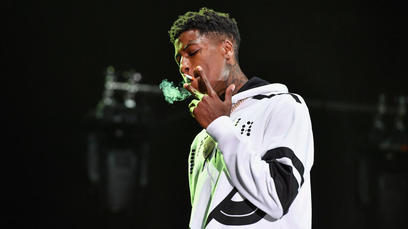 NBA YoungBoy performs during Lil WeezyAna at Champions Square
