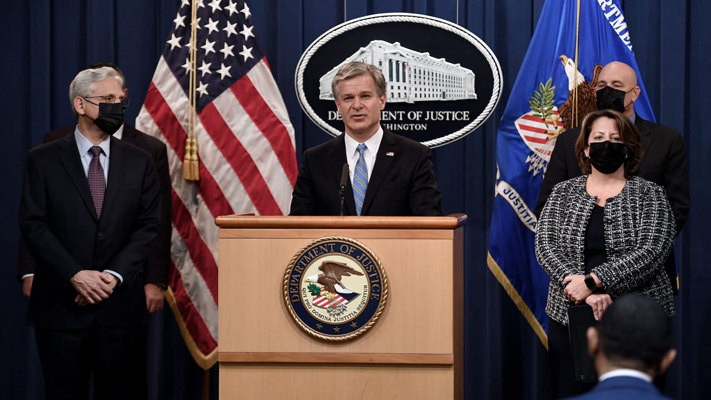 FBI director Christopher Wray discusses ransomware attacks in November, 2021.