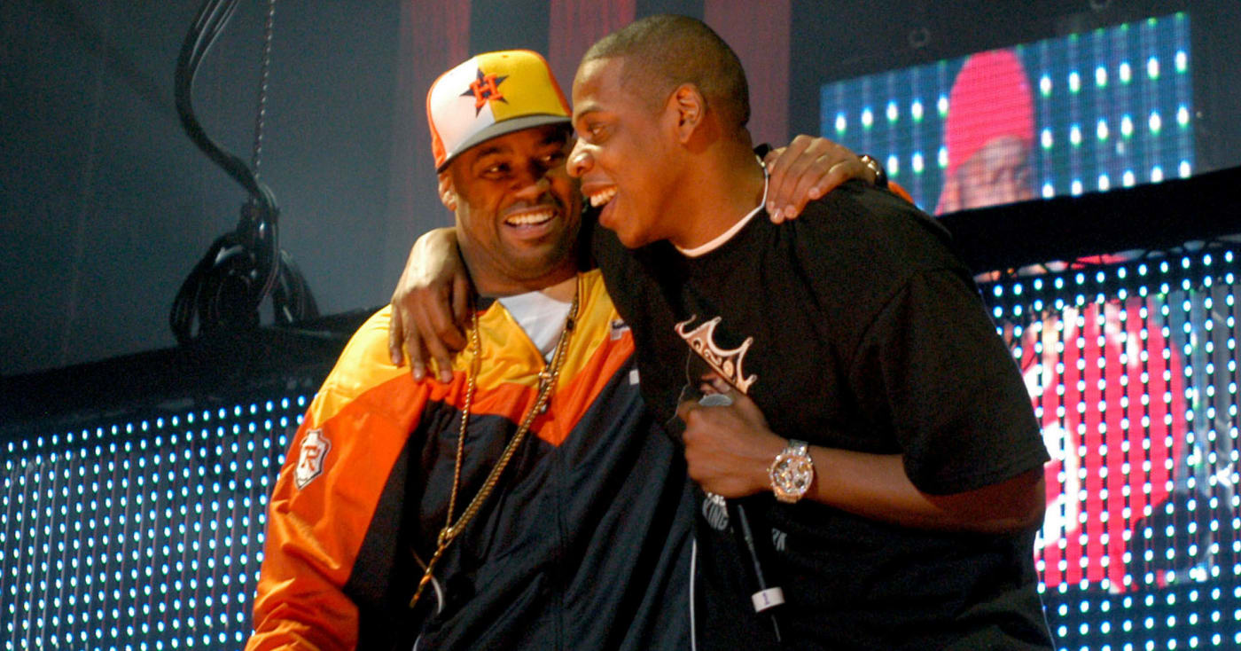 Jay Z and Dame Dash onstage together