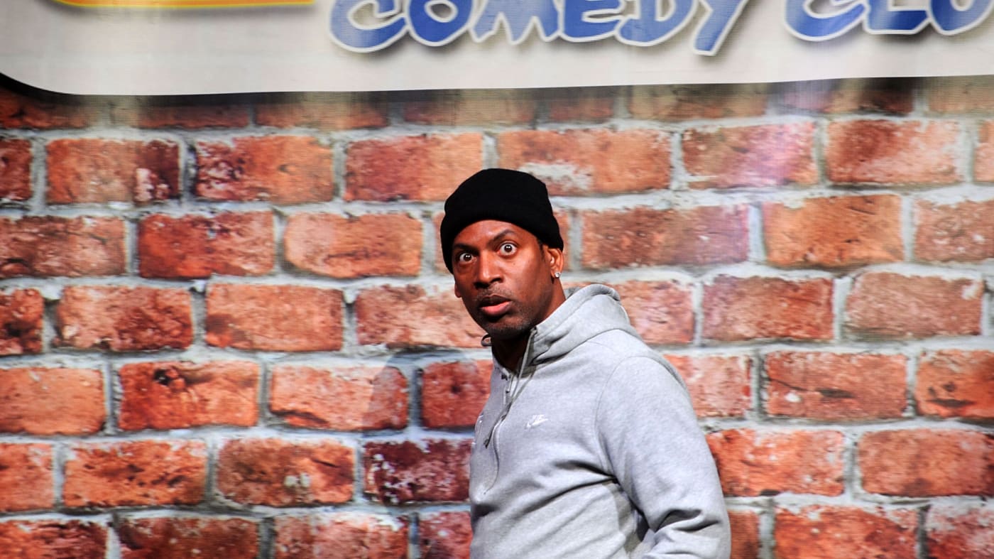 Tony Rock performs at The Stress Factory Comedy Club.