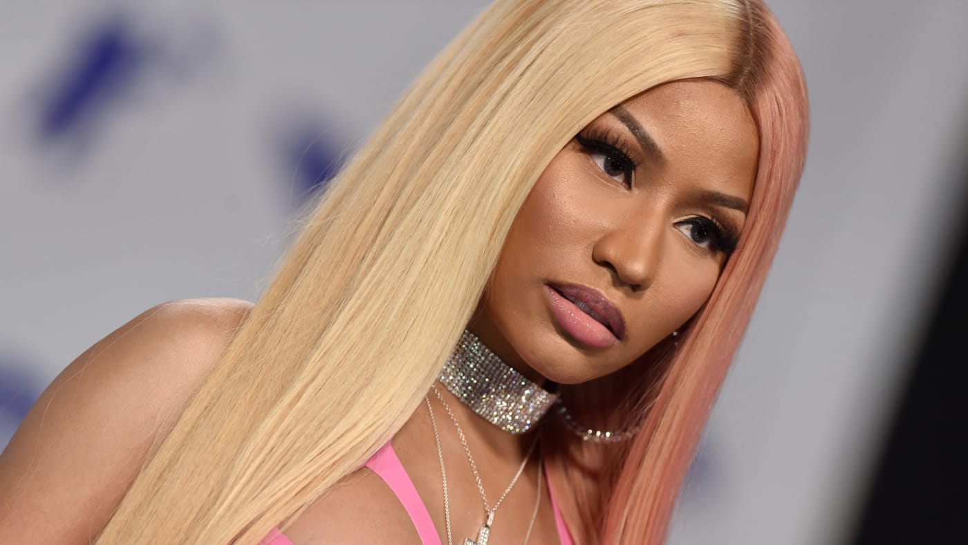 Nicki Minaj arrives at the 2017 MTV Video Music Awards. 