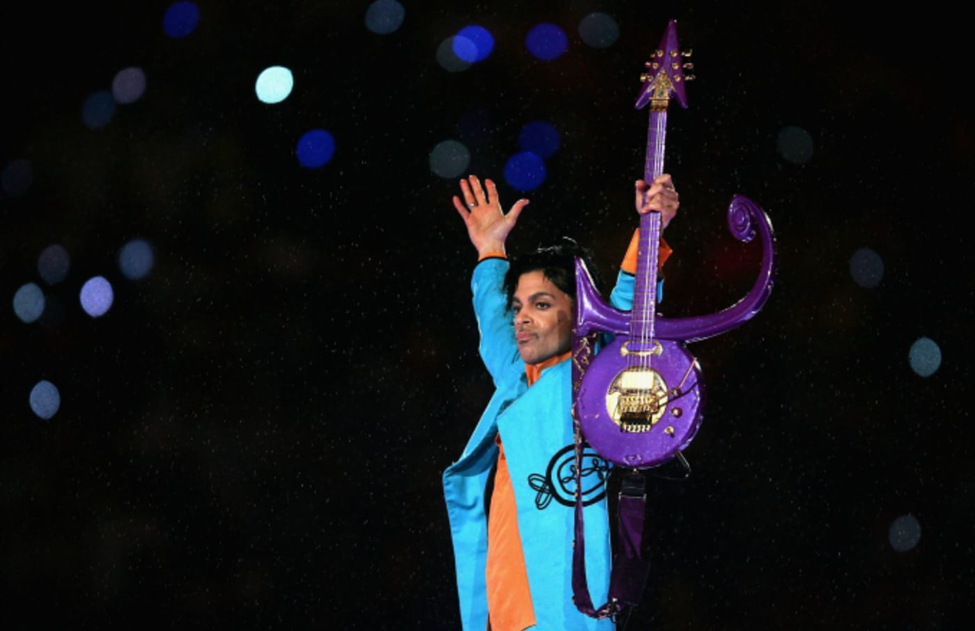 Prince performs during the 'Pepsi Halftime Show' at Super Bowl XLI