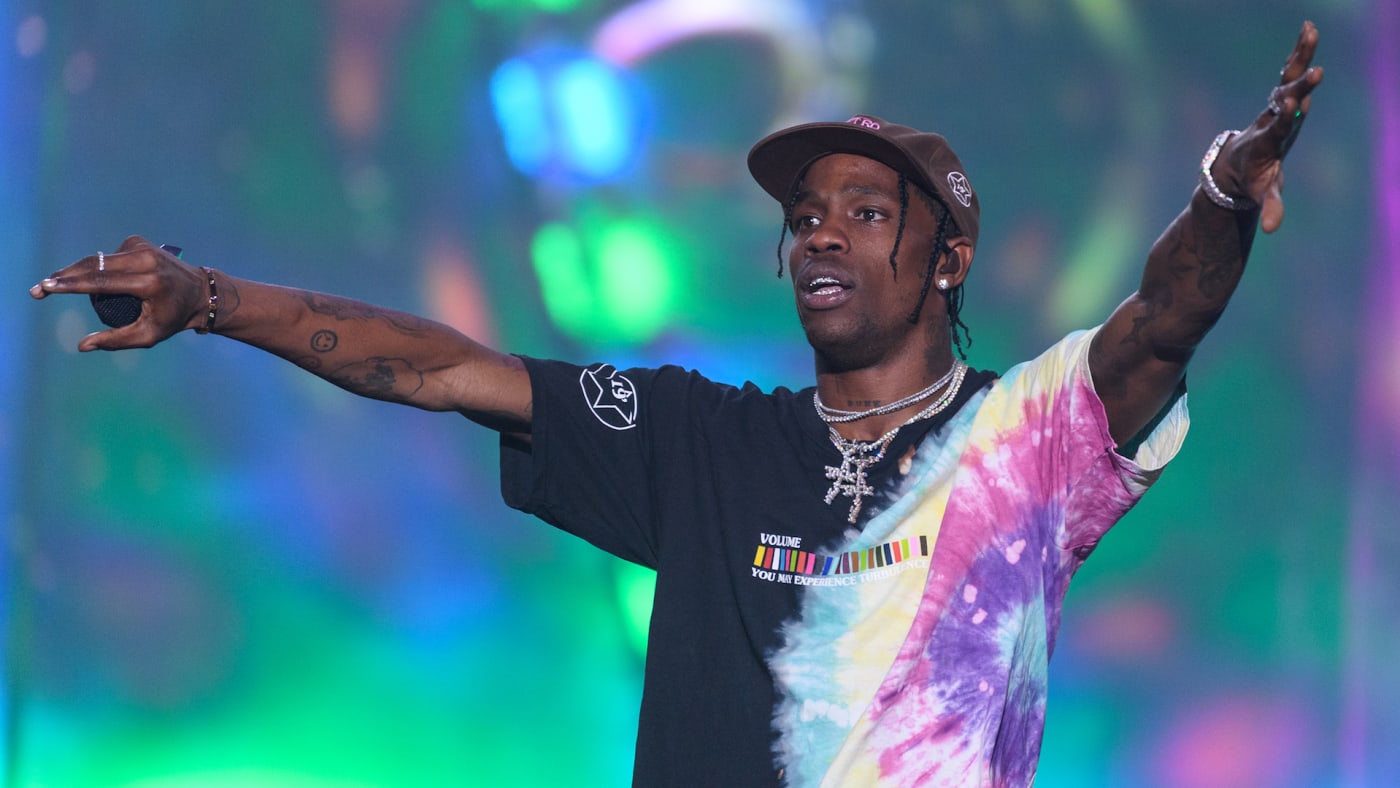 Travis Scott performs on stage during day two of Rolling Loud.