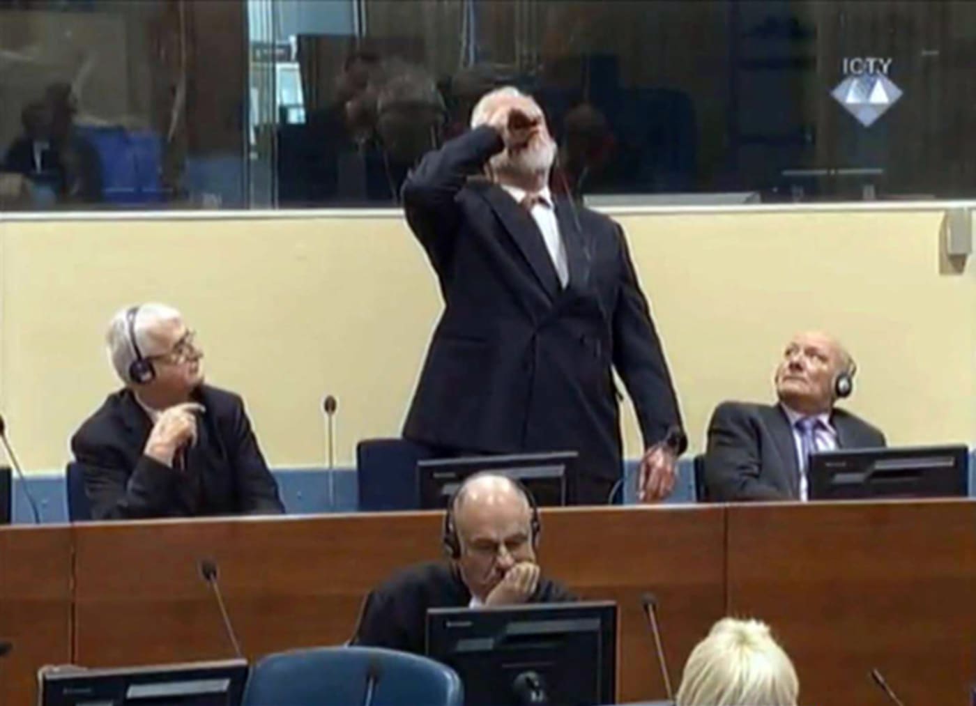 Slobodan Praljak claims to drink poison in Court