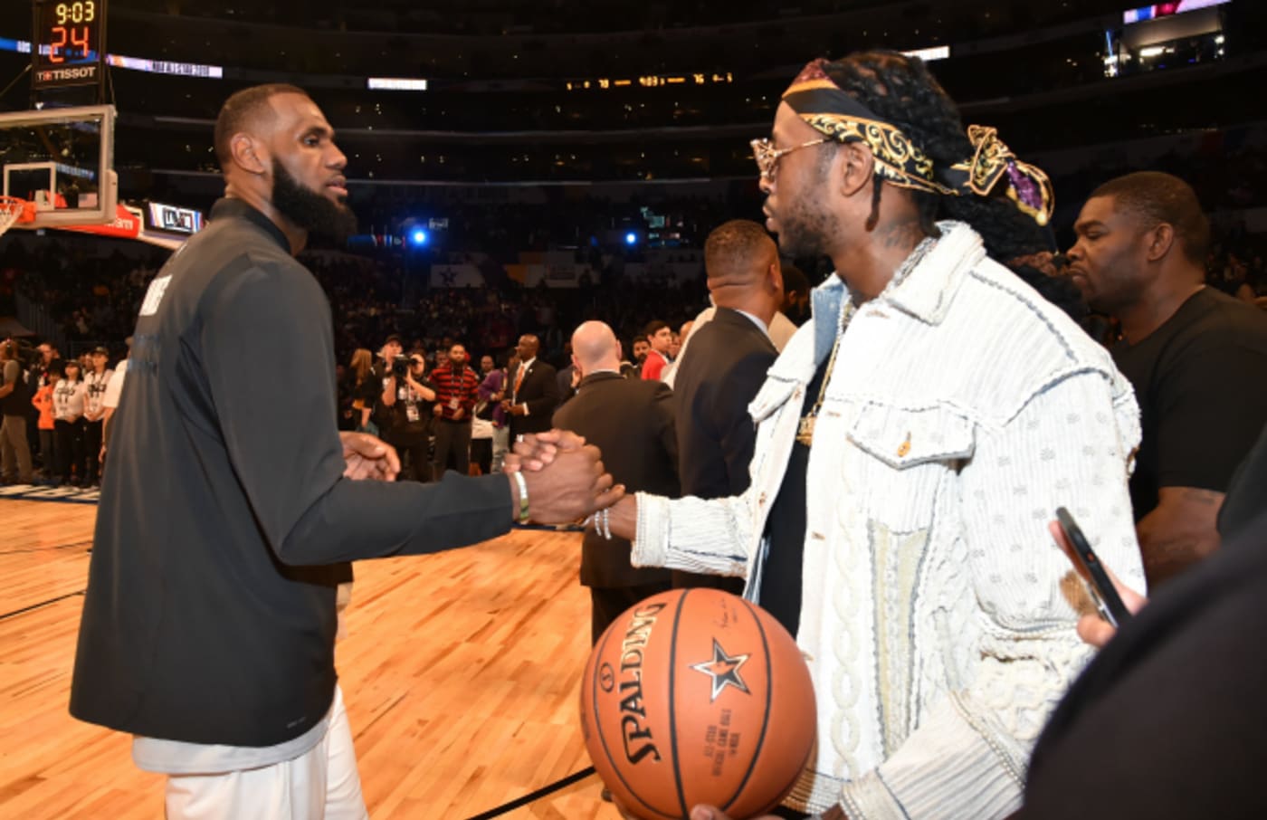 LeBron James (L) and 2 Chainz