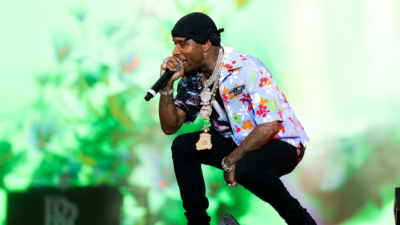 Tory Lanez performs on stage during Rolling Loud at Hard Rock Stadium