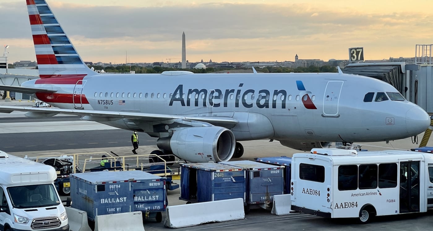 American Airlines plane on tarmac at airport