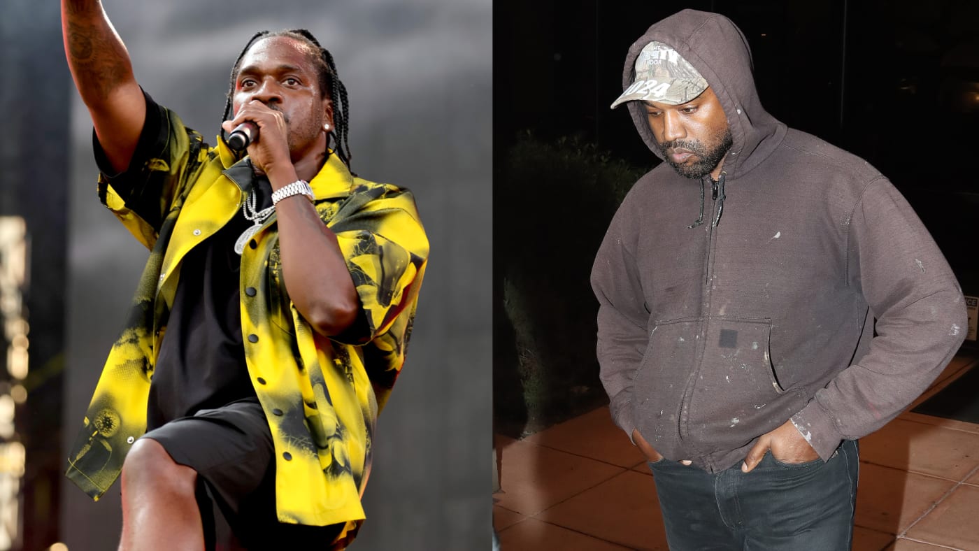Pusha T and Ye are seen in separate photos