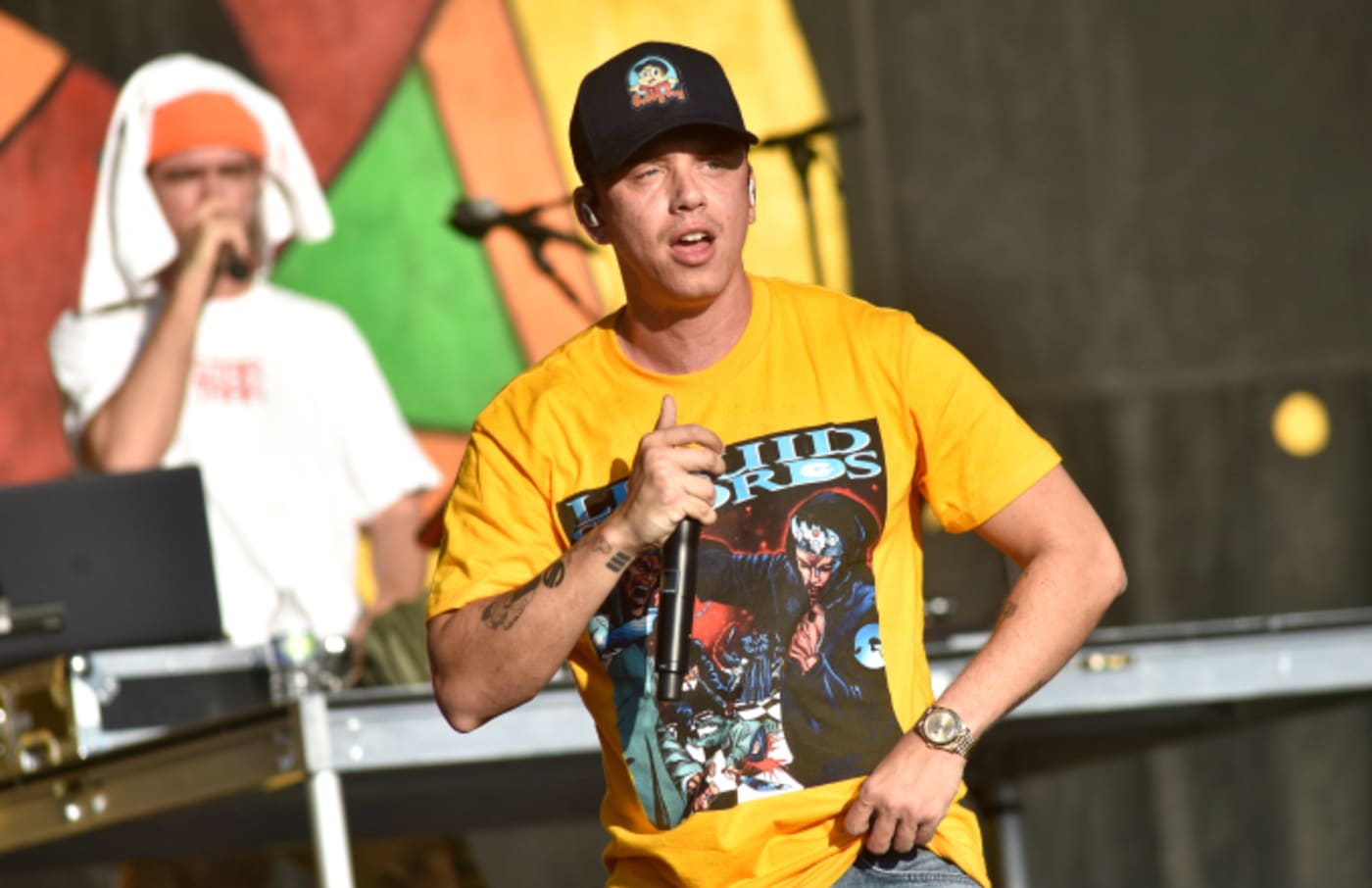 Logic performs during the 2019 New Orleans Jazz & Heritage Festival 50th Anniversary