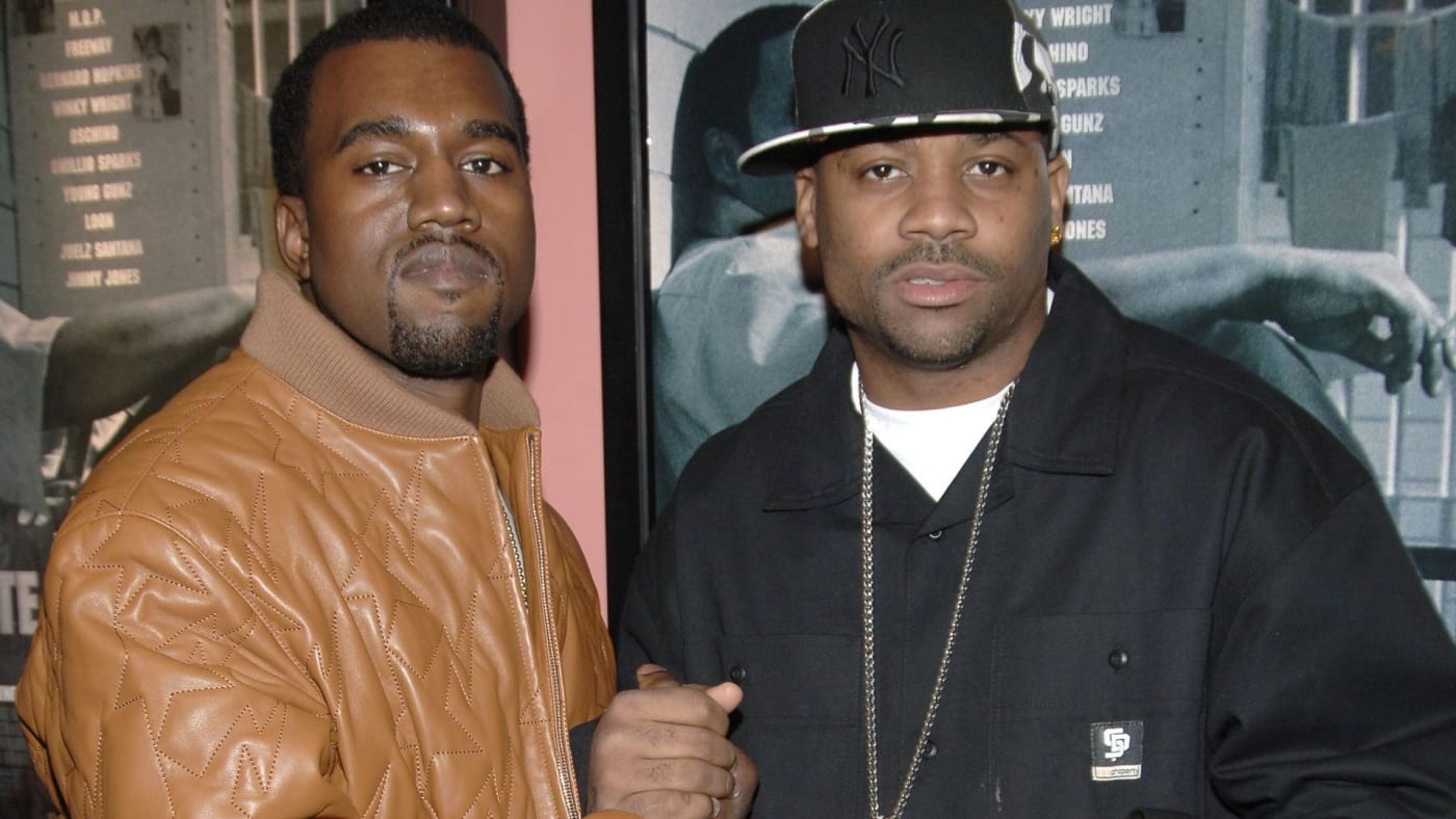 Kanye West and Damon Dash during State Property 2 New York City Premiere