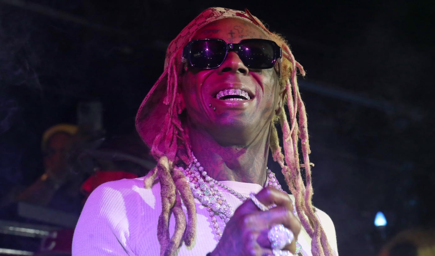 Lil Wayne performs during his All Star Weekend Party on February 18, 2022