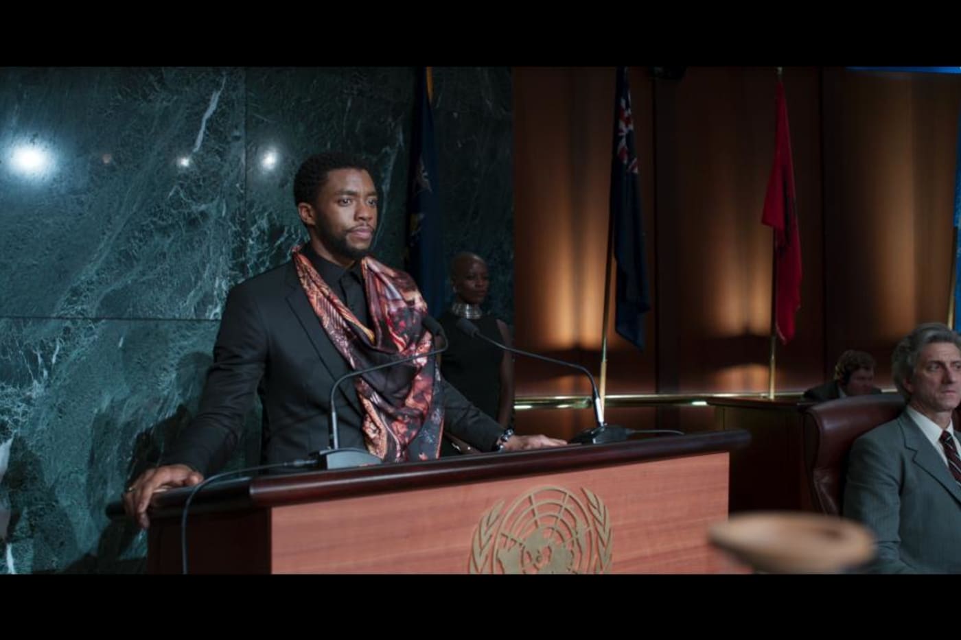 T'Challa speaks in front of U.N. during 'Black Panther'
