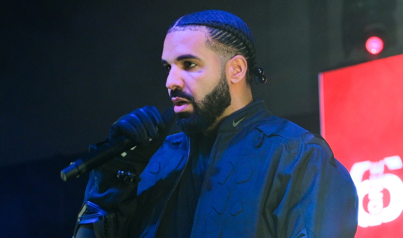Drake speaking on microphone live