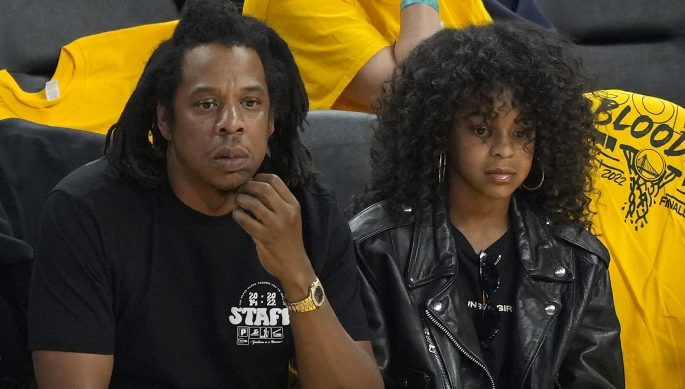 Jay Z and daughter Blue Ivy attend 2022 NBA Finals