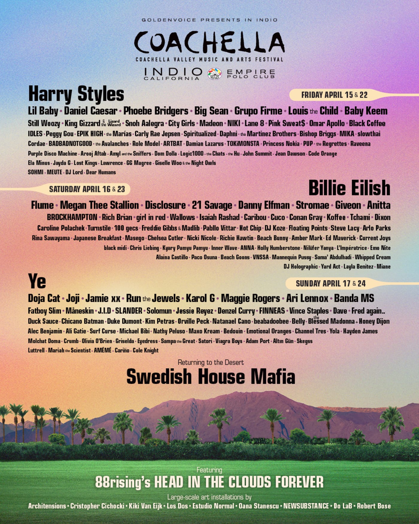 A flyer for Coachella is shown