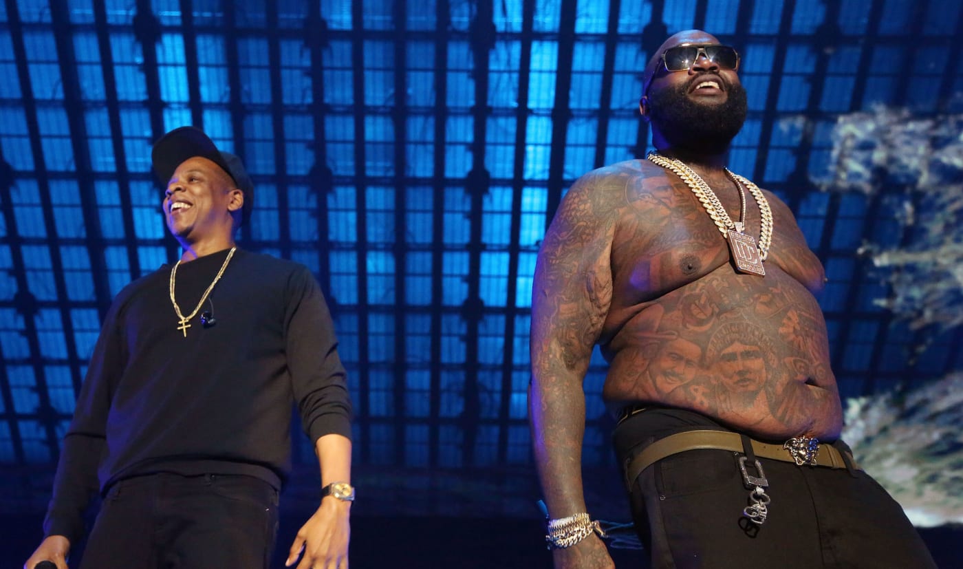 Rick Ross and Jay Z perform during Tidal X at Barclays Center