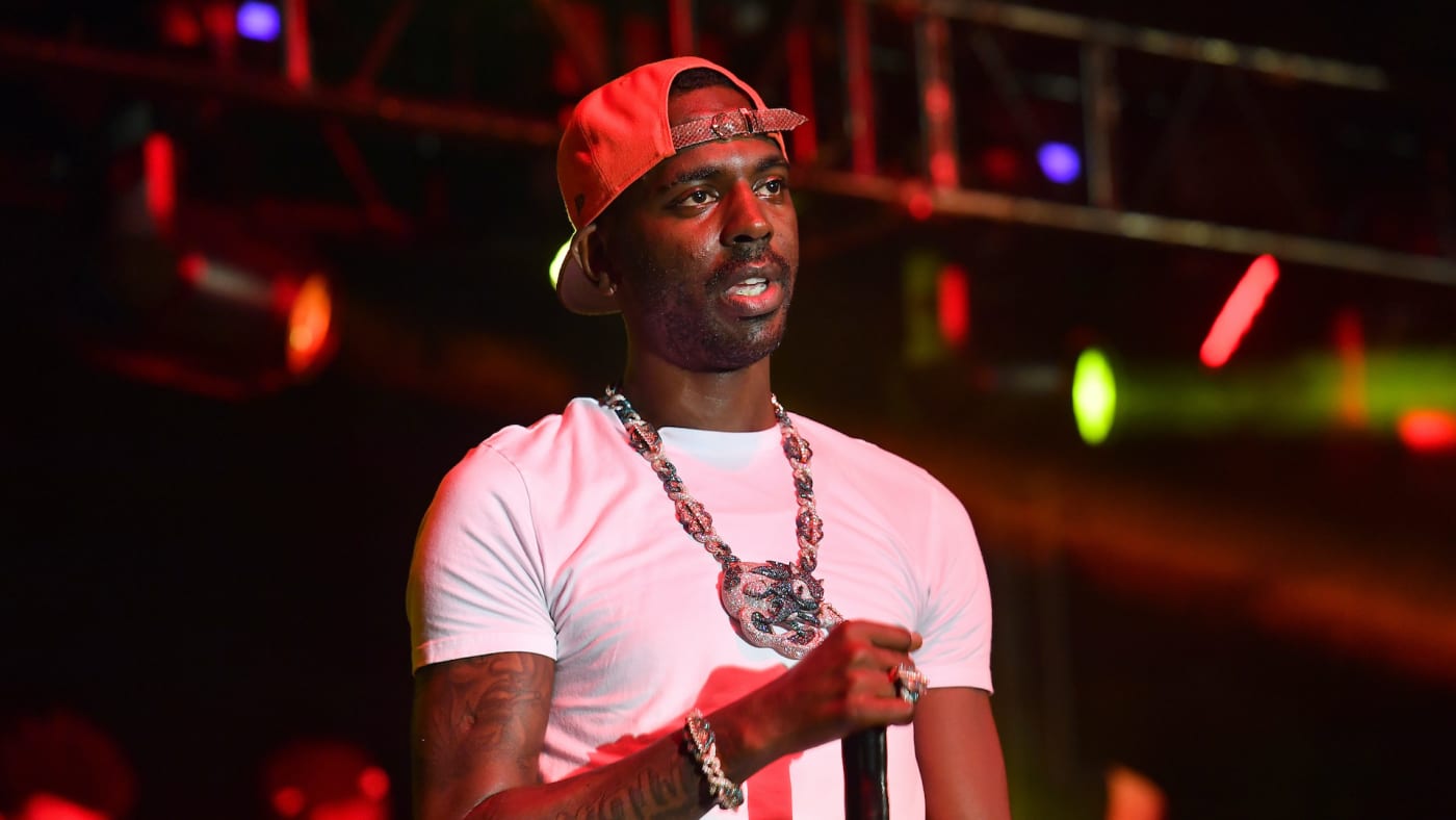 Rapper Young Dolph performs on stage during the Parking Lot Concert series.
