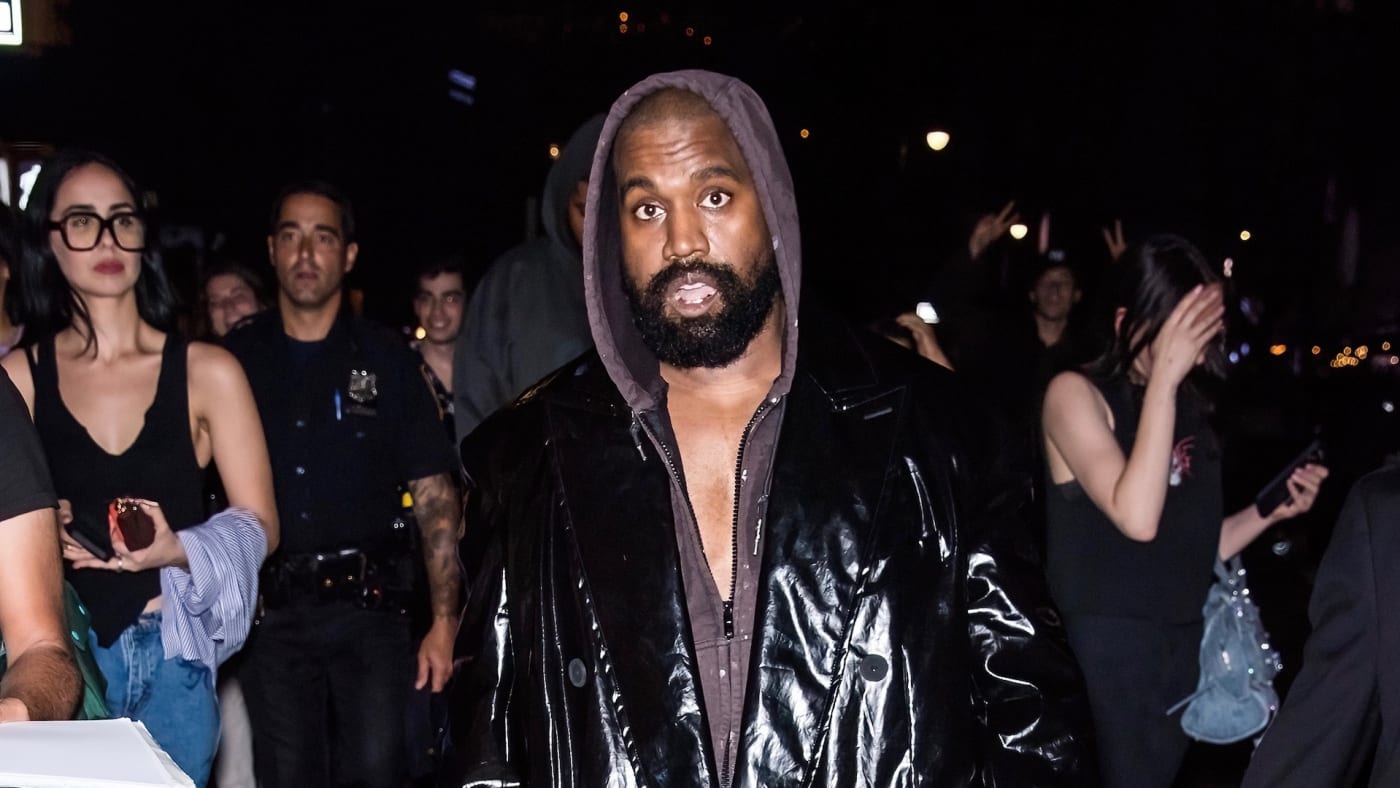 Kanye West is seen leaving the VOGUE World