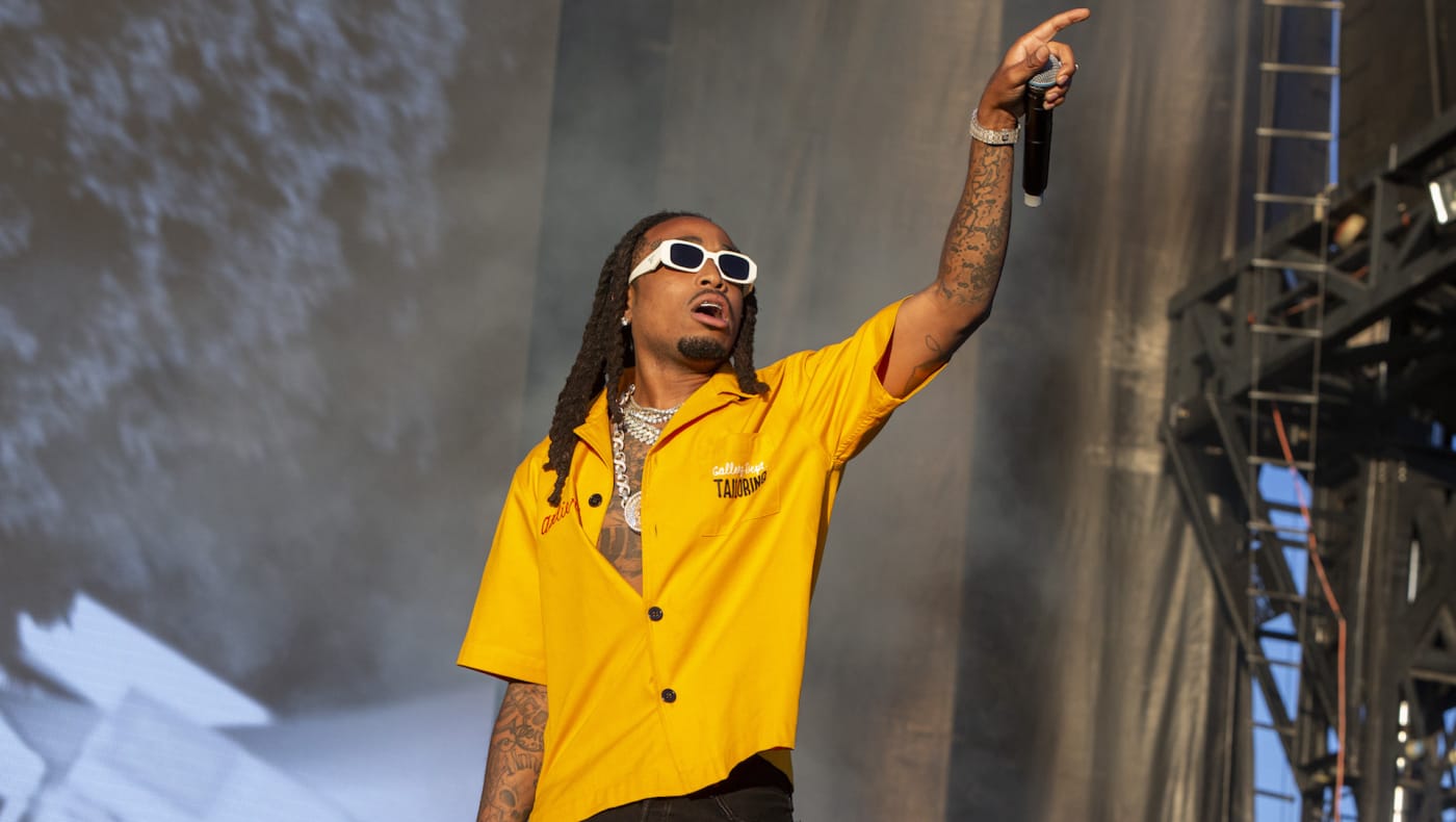 Quavo of the band Migos performs during the Summer Smash Festival