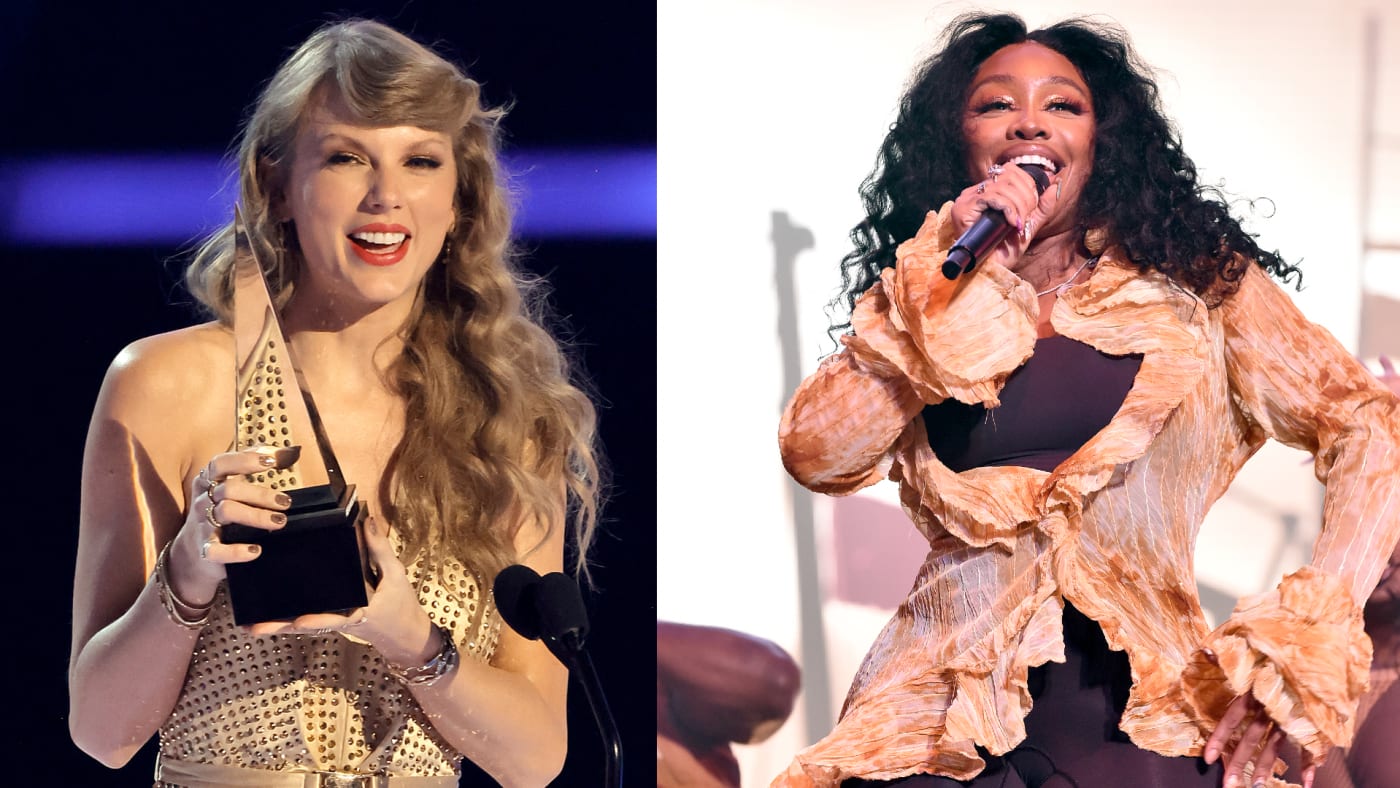 Taylor Swift and SZA are pictured side by side