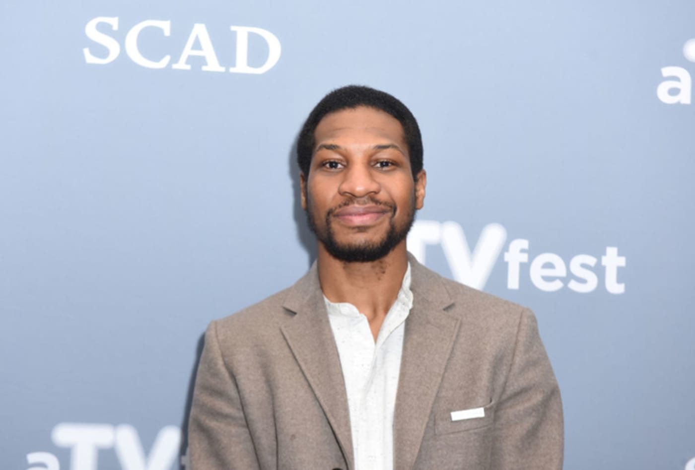 Jonathan Majors attends a press junket for 'When We Rise'
