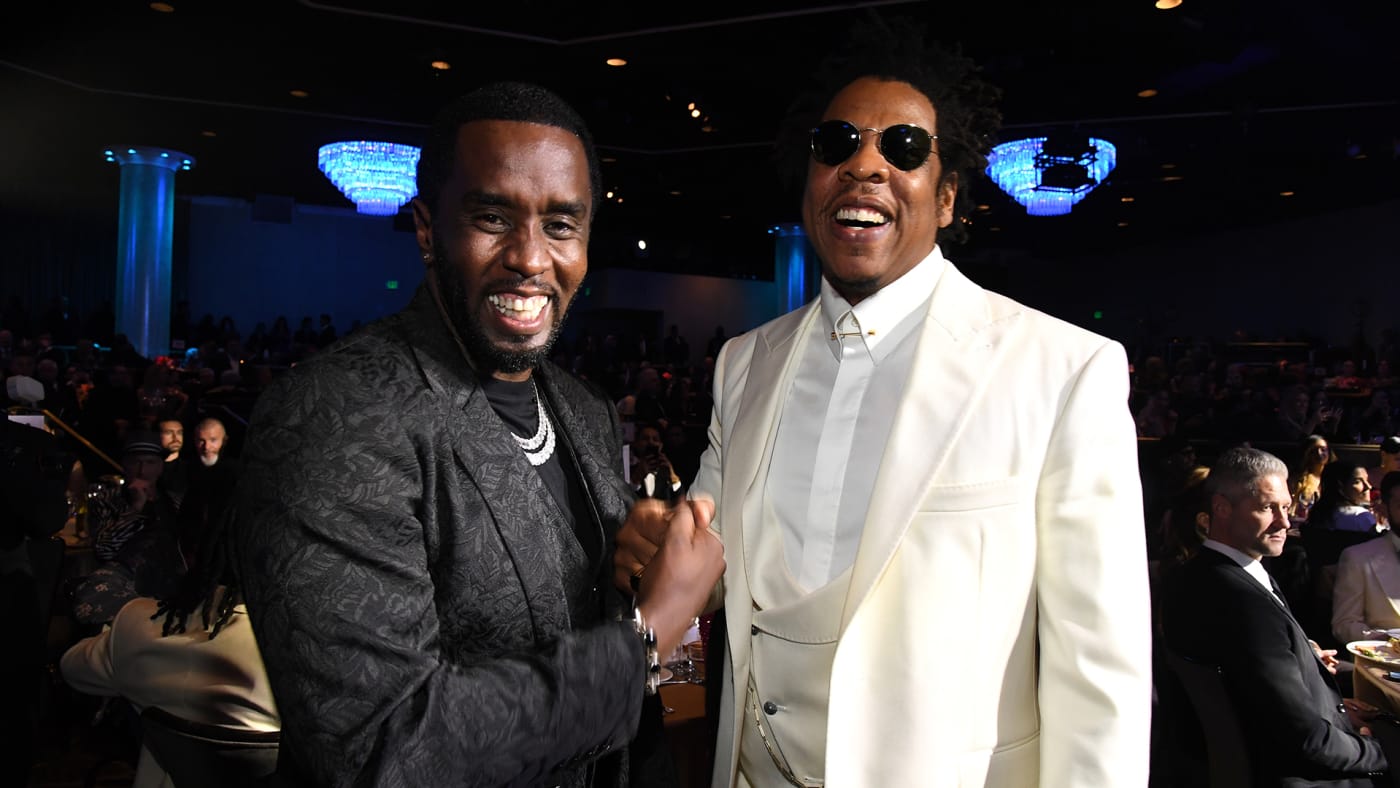 Sean 'Diddy' Combs and Jay Z attend the Pre GRAMMY Gala and GRAMMY Salute