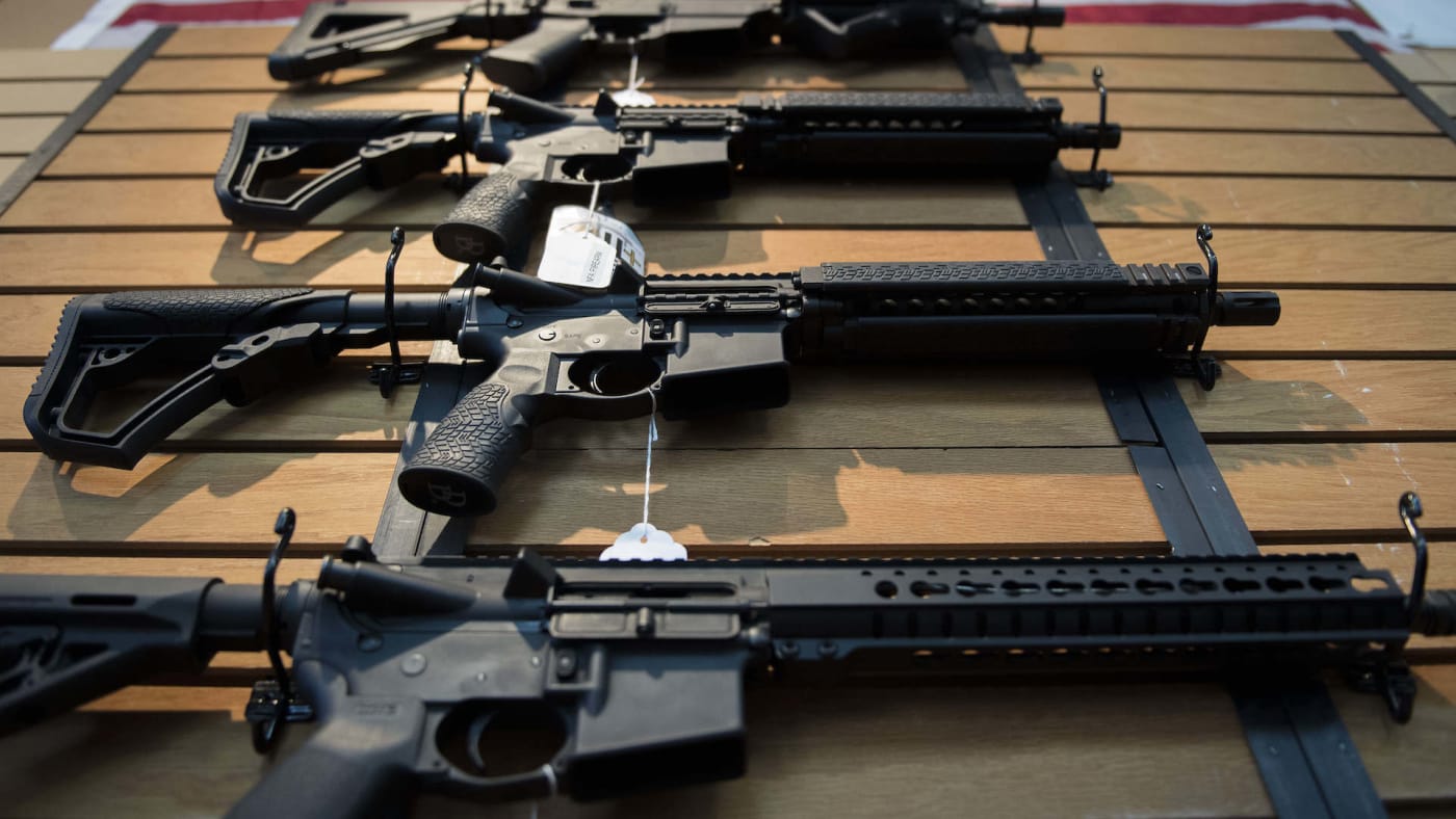 Photograph of assault weapons in Virginia