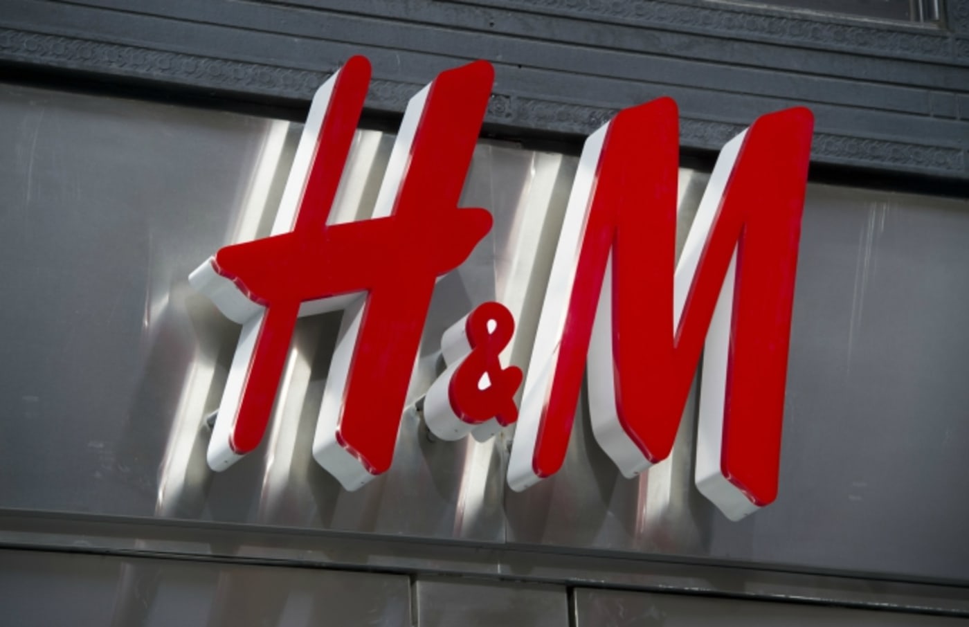 H&M sign.