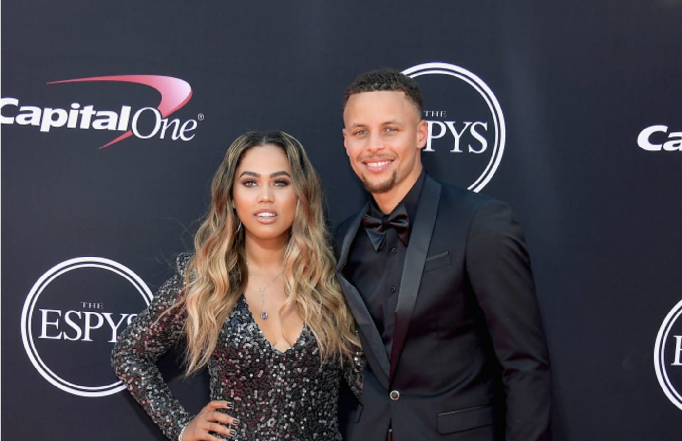 NBA player Steph Curry (R) and Ayesha Curry attend The 2017 ESPYS