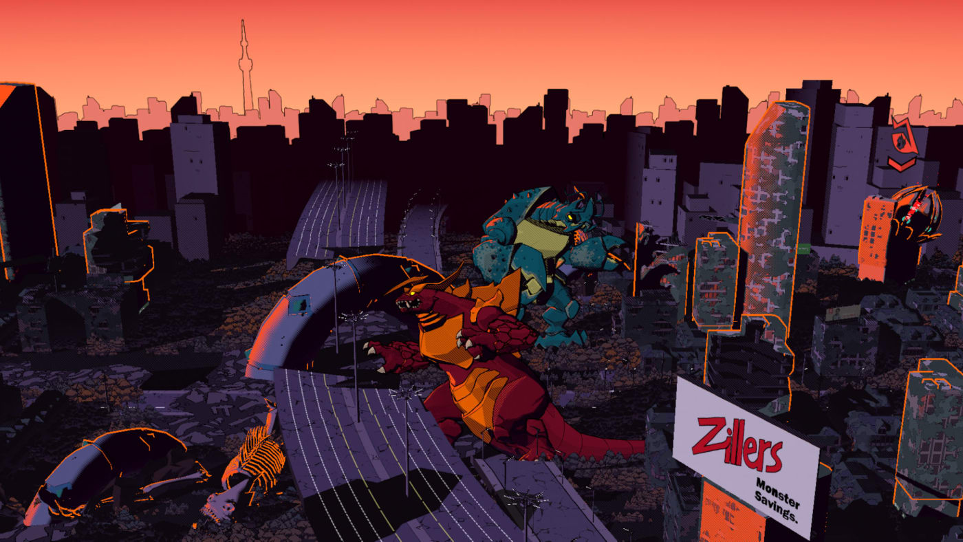 Monsters destroying Toronto in Dawn of the Monsters