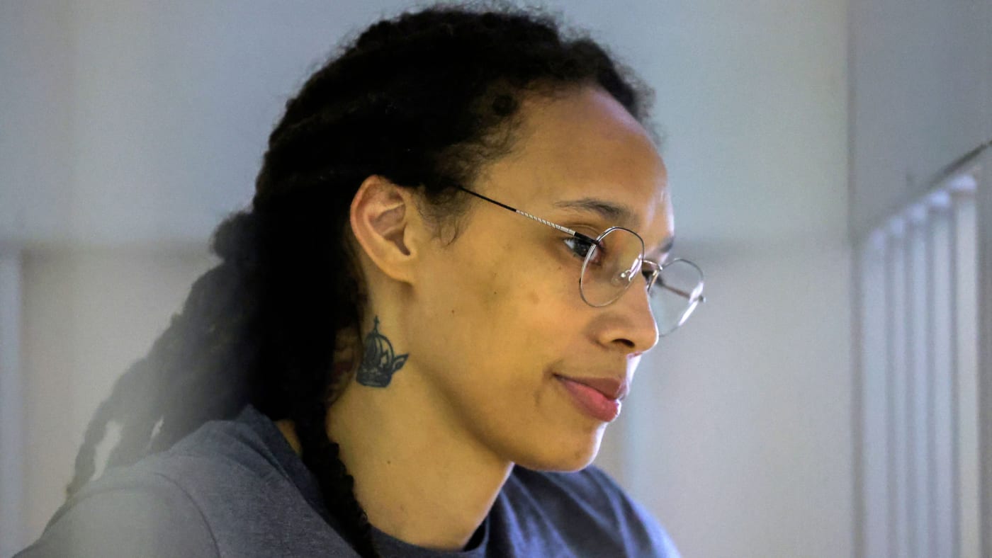Brittney Griner is seen in a Russian jail