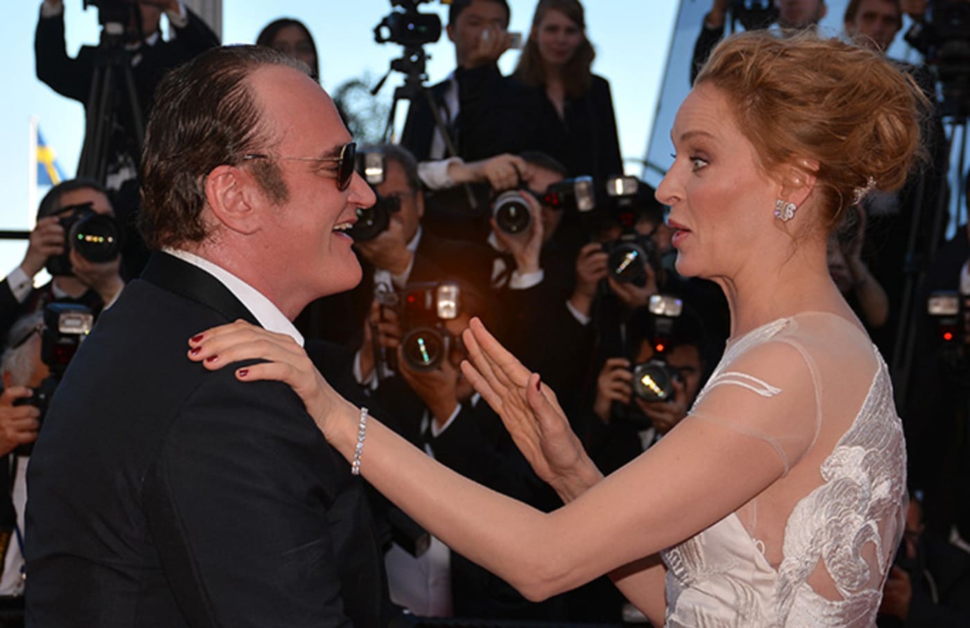 Uma Thurman and  Quentin Tarantino