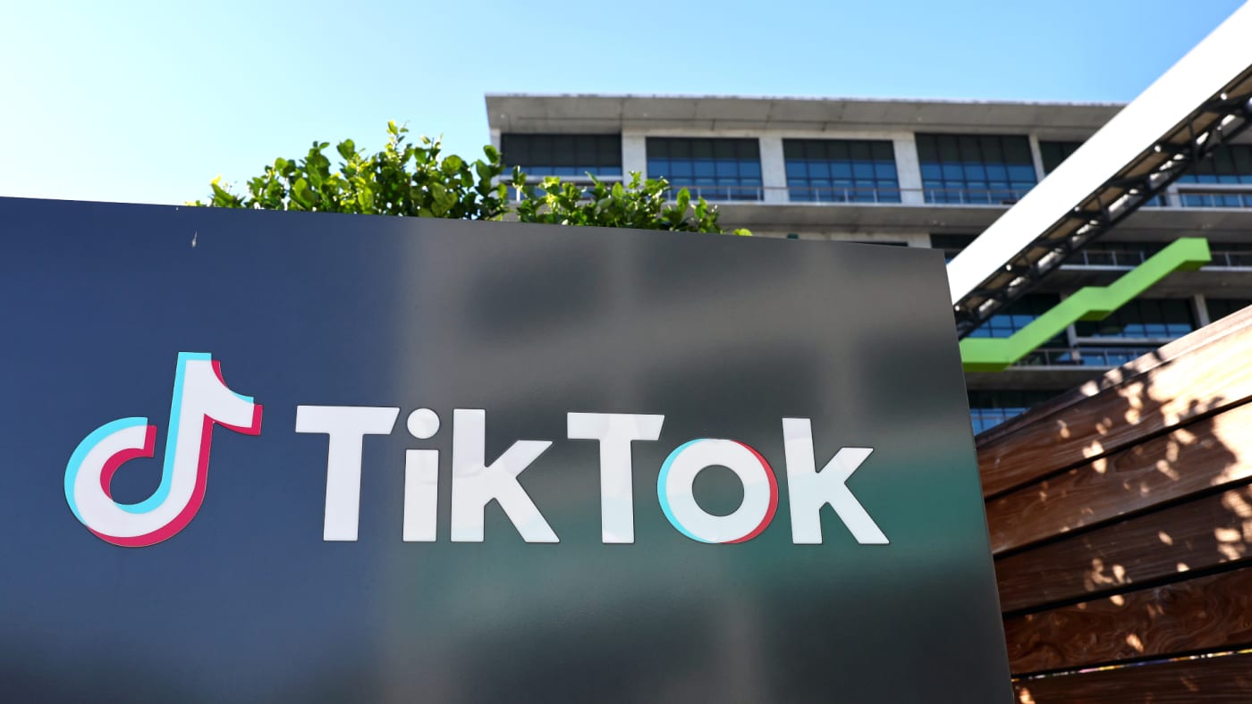 TikTok logo featured on building outside