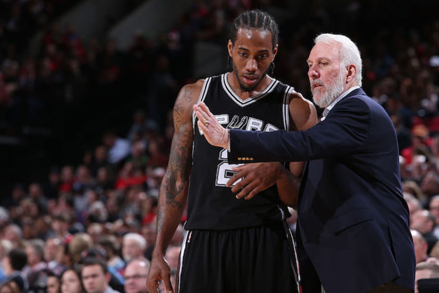 This is a picture of Gregg Popovich and Kawhi.
