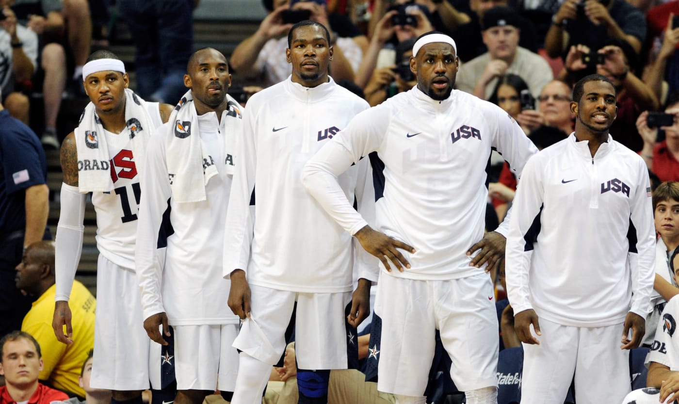 Carmelo Anthony, Kobe Bryant, Kevin Durant, LeBron James, and Chris Paul