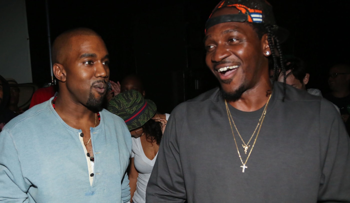 Pusha T and Kanye West during 2013 listening event